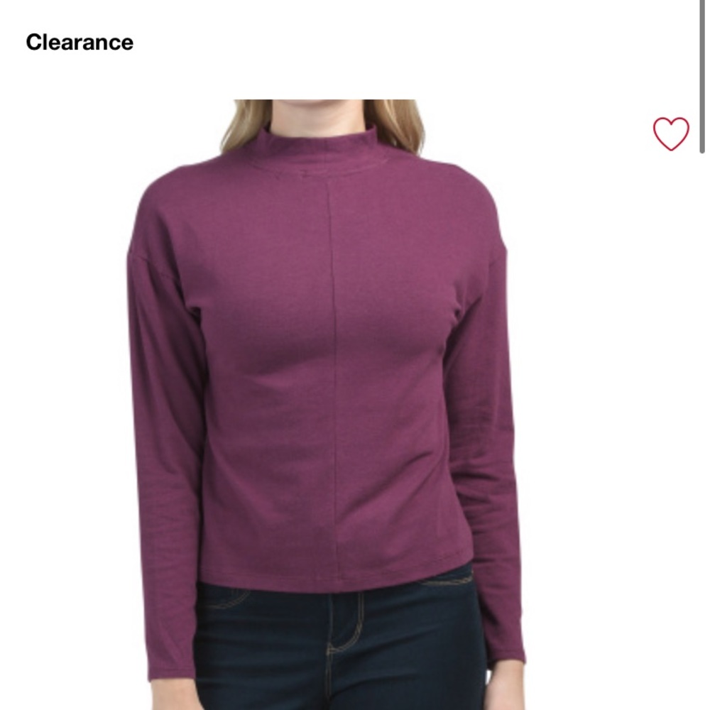 Adrienne Vittadini cropped mock neck pullover